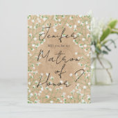 Babys Breathフローラは私の名誉のマトロン 招待状 (スタンド正面)