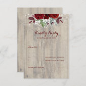 Baby's Breath and Burgundy Flowers 素朴 RSVP (正面/裏面)