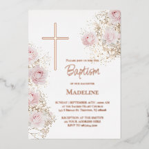 baby's breath and pink roses Baptism