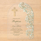 Baby's Breath Arch Baptism アクリル招待状 (正面)