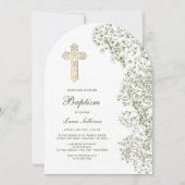 Baby's Breath Arch Baptism 招待状 (正面)