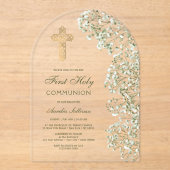 Baby's Breath Arch First Communion アクリル招待状 (正面)