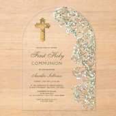 Baby's Breath Arch First Communion アクリル招待状 (正面)