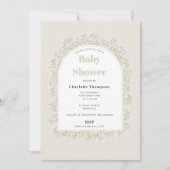 Baby's Breath Boy Girl Gypsophila Baby Shower 招待状 (正面)