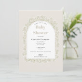 Baby's Breath Boy Girl Gypsophila Baby Shower 招待状 (スタンド正面)