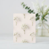 Baby's Breath Delicate Neutral Pattern ポストカード (スタンド正面)