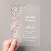Baby's Breath First Communion アクリル招待状 (インサイチュ (ポータブル))