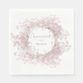 baby's breath floral frame wedding スタンダードランチョンナプキン