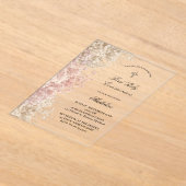 Baby's Breath flowers First Communion アクリル招待状 (レイダウン)