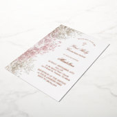 Baby's Breath flowers First Communion 箔招待状 (回転した状態)