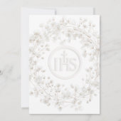 Baby's Breath flowers First Holy Communion 招待状 (裏面)