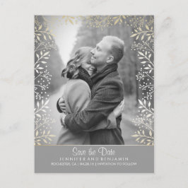Baby's Breath Foil Photo Save the Date 案内ポストカード