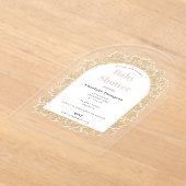 Baby's Breath Girl Pink Gypsophila Baby Shower アクリル招待状 (レイダウン)