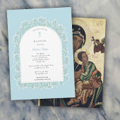 Baby's Breath Greek Orthodox Baptism Blue Boy 招待状