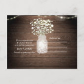 Baby's Breath Lights Wedding 素朴 Save the Date 案内ポストカード (裏面)