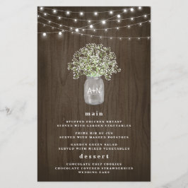 Babys Breath Mason Jarのメ素朴ニュー結婚カード