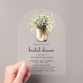 Baby's Breath Mason Jar Bridal Shower アクリル招待状 (インサイチュ (ポータブル))