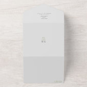 Baby's Breath Monogram Gypsophila Floral Wedding オールインワン招待状 (外側)