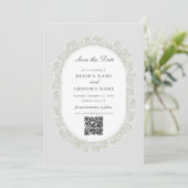 Baby's Breath Monogram Gypsophila Floral Wedding セーブザデート (スタンド正面)