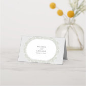 Baby's Breath Monogram Gypsophila Floral Wedding プレイスカード (裏面)