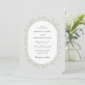 Baby's Breath Monogram Gypsophila Floral Wedding 招待状 (スタンド正面)