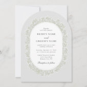 Baby's Breath Monogram Gypsophila Floral Wedding 招待状 (正面)