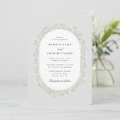 Baby's Breath Monogram Gypsophila Floral Wedding 招待状 (スタンド正面)