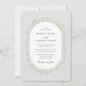 Baby's Breath Monogram Gypsophila Floral Wedding 招待状 (正面)