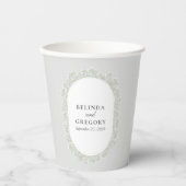 Baby's Breath Monogram Gypsophila Floral Wedding 紙コップ (正面)