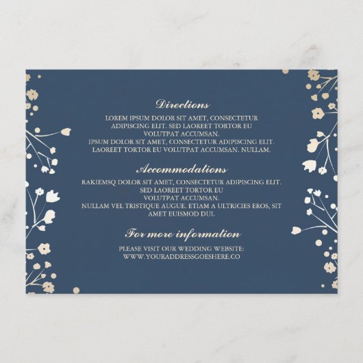 Baby's Breath Navy's 結婚詳細 – 情報 エンクロージャーカード (正面)