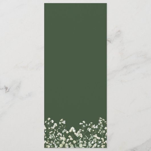 Baby's Breath on Sage Green Menu メニュー (裏面)