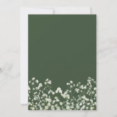 Baby's Breath on Sage Green Religious Wedding 招待状 (裏面)