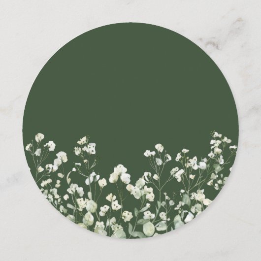 Baby's Breath on Sage Green Round Menu メニュー (裏面)