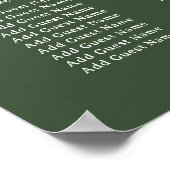 Baby's Breath on Sage Green Wedding Seating Chart ポスター (角)