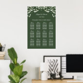 Baby's Breath on Sage Green Wedding Seating Chart ポスター (ホームオフィス)