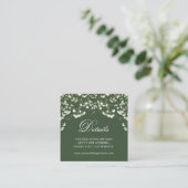 Baby's Breath Sage Green Wedding Details QR Code エンクロージャーカード (スタンド正面)