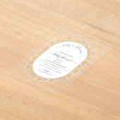 Baby's Breath Watercolor Gypsophila Baby Shower アクリル招待状 (レイダウン)