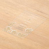 Baby's Breath Watercolor Gypsophila Girl Birthday アクリル招待状 (レイダウン)