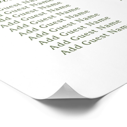 Baby's Breath Wedding Seating Chart ポスター (角)