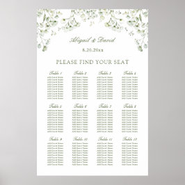 Baby's Breath Wedding Seating Chart ポスター