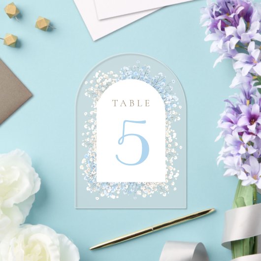 Baby's Breath white blue table number アクリル招待状 (インサイチュ (ウェディング))