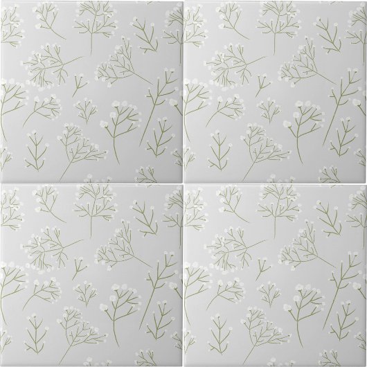 Baby's Breath White Floral Gypsophila タイル