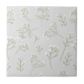 Baby's Breath White Floral Gypsophila タイル (正面)