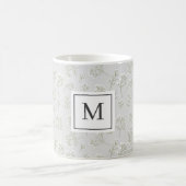 Baby's Breath White Floral Gypsophila Monogram コーヒーマグカップ (中央)