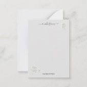 Baby's Breath White Floral Watercolor Gypsophila ノートカード (正面)