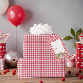 Baby's Cherry First Red Gingham Birthday ギフトタグ