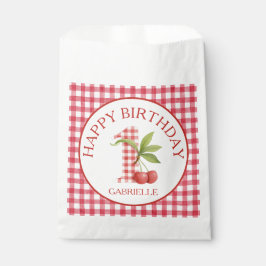 Baby's Cherry First Red Gingham Birthday  フェイバーバッグ