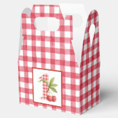 Baby's Cherry First Red Gingham Birthday フェイバーボックス (オープン)
