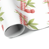 Baby's Cherry First Red Gingham Birthday ラッピングペーパー (ロールコーナー)