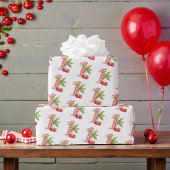 Baby's Cherry First Red Gingham Birthday ラッピングペーパー